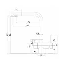 Смеситель для кухни под фильтр Zorg SZR-7039 BR/GRAFIT